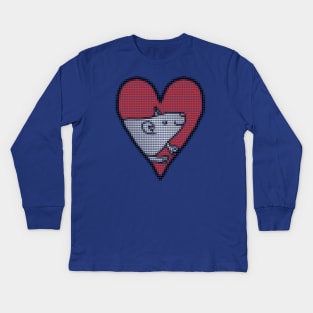 My Valentines Day Rat Heart Filled with Hearts Kids Long Sleeve T-Shirt